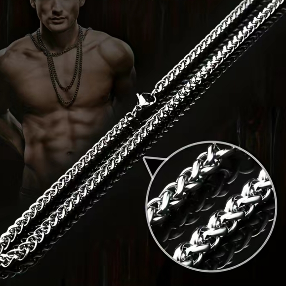 Men's Titanium Steel never fade thick French twist chain! 18" 🎁😍 - Picture 5 of 7